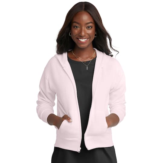 Hanes Just My Size EcoSmart Women's Full-Zip Fleece Hoodie (Plus ) Violet Splendor Heather 4X Hanes Just My Size EcoSmart Women's Full-Zip Fleece Hoodie (Plus ) Violet Splendor Heather 4X